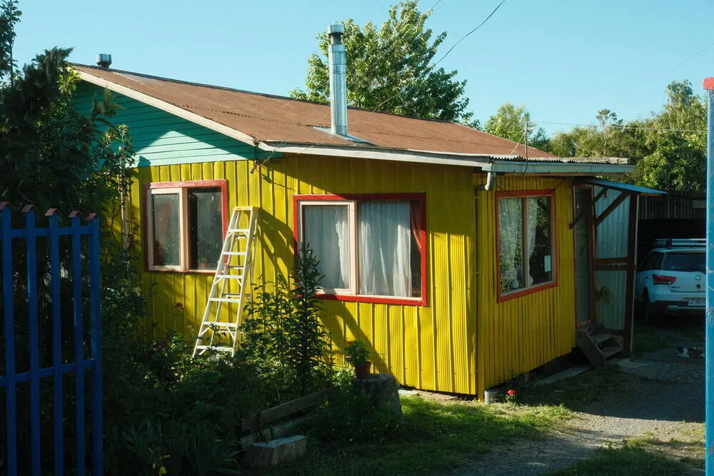 Colourful farmhouses in Chile